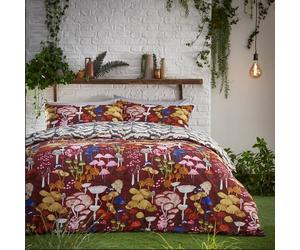 Furn Single Redwood Amanita Mushrooms Toadstools Reversible Duvet Cover Set