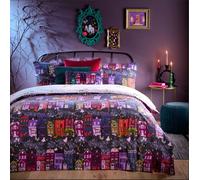 Furn Single Size Charcoal Grey and MultiColoured Creepy Town Duvet Cover Set