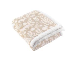 Furn Skandi Sherpa Fleece Woodland Throw - Sable - 140cm x 180cm - Sable - 100% Polyester