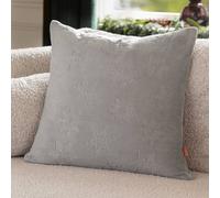 furn. Snowflakes Polyester Filled Cushion - Soft Faux Fur Festive Double-Sided Winter Snowflake Motif Decorative Pillow (Grey - 50x50cm)