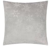 furn. Snowflakes Polyester Filled Cushion - Soft Faux Fur Festive Double-Sided Winter Snowflake Motif Decorative Pillow (Grey - 50x50cm)
