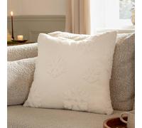 Furn Snowflakes Faux Fur Velvet Jacquard Cushion In White White
