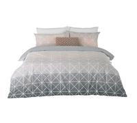 Furn Spectrum Ombre Duvet Cover Set - Grey/Pink - Single - Grey/Pink - 50% Polyester/50% Cotton