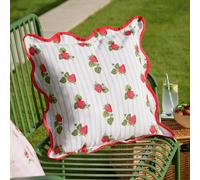 Furn Strawberries Blue Stripe Outdoor Cushion