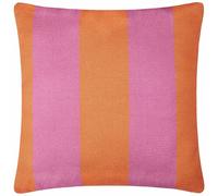 furn. Deck Stripe Orange Woven Polyester Filled Outdoor Cushion 59 x 59cm - Wilko