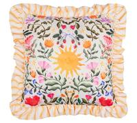 furn. Summer Solstice Cushion Cover - Reversible Water Resistant Sun Floral Garden Outdoor Decorative Case (Summer - 50x50cm)