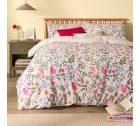 furn. Summer Solstice Duvet Cover Set - Reversible Celestial Floral Wiggle Stripe Cotton Blend Bedding (Multicolour - Single)