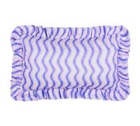 furn. Summer Solstice Wiggly Stripe Polyester Filled Cushion - Water Resistant Striped Ruffle Edge Outdoor Decorative Pillow (Cobalt - 30x50cm)