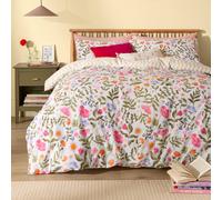furn. Summer Solstice Duvet Cover Set - Reversible Celestial Floral Wiggle Stripe Cotton Blend Bedding (Multicolour - Double)