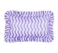furn. Summer Solstice Wiggly Stripe Cushion Cover - Water Resistant Striped Ruffle Edge Outdoor Decorative Case (Cobalt - 30x50cm)