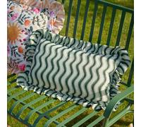Furn Summer Solstice Wiggly Stripe Outdoor Cushion In Green