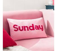 Furn Sunday Embroidered Cushion In Pink Pink