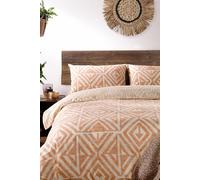 Global Geometric Duvet Cover Set - Terracotta / Single