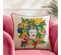 furn. Taormina Floral Piped Feather Rich Filled Cushion
