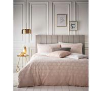 Furn Tessellate Duvet Cover And Pillowcase Set - Blush Pink/Gold - Blush Pink/Gold - King