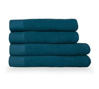 Furn. Textured 4 Piece Bath Towel/bath Sheet Bale, Cotton, Blue