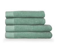 furn. Textured Cotton Smoke Green Bath Towels and Sheets Set of 4 - Size: 29 x 30 x 38cm - Wilko