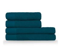 Furn. Textured 4 Piece Hand/bath Towel Bale, Cotton, Blue