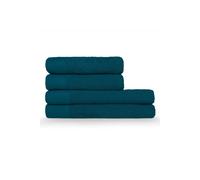furn. Textured Cotton Blue Hand and Bath Towels Set of 4 - Size: 11 x 25 x 33cm - Wilko