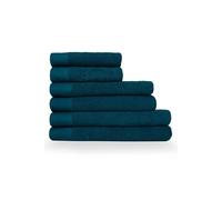 Furn Textured Weave Oxford Panel Cotton 6-Piece Hand/bath/sheet Towel Bale In Blue Blue