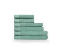 Furn Textured Weave Oxford Panel Cotton 6-Piece Hand/bath/sheet Towel Bale In Green Green