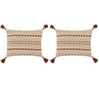 furn. The Linen Yard Ganado Cushion Cover, Cotton, Pecan (Pack of 2)