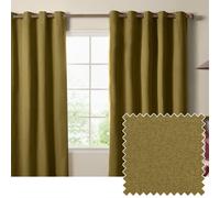 furn. The Ultimate Blackout Textured Eyelet Curtain Pair - Double Sided Woven Light Blocking Lined Curtains (Forest - Width 168 x Drop 229cm)