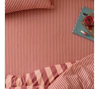 furn. The Ultimate Stripe Fitted Sheet - Tonal Narrow Striped Polycotton Bed Sheet (Raspberry Smoothie - Single)