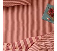 furn. The Ultimate Stripe Fitted Sheet - Tonal Narrow Striped Polycotton Bed Sheet (Raspberry Smoothie - Super King - 180x200x32cm)