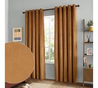 Furn The Ultimate Velvet 100% Blackout Eyelet Curtain Pair In Pale Orange Pale Orange