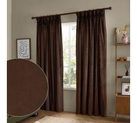 furn. The Ultimate Velvet Blackout Pencil Pleat Curtain Pair (Cocoa - 168x183cm)