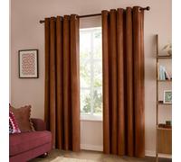furn. The Ultimate Velvet Blackout Eyelet Curtain Pair (Chestnut - 229x229cm)