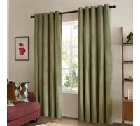 furn. The Ultimate Velvet Blackout Eyelet Curtain Pair (Green - 229x229cm) | Soft Stylish Light Blocking Thermal Matte Velvet Curtains