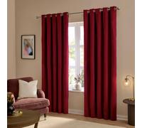 furn. The Ultimate Velvet Blackout Eyelet Curtains (Red-229x229cm)