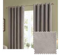 Furn Eyelet Curtain Pair Ultimate Velvet - 100% Blackout, Thermal Matte Velvet Silver 168x229cm