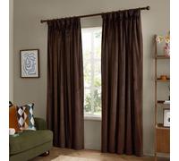 furn. The Ultimate Velvet Blackout Pencil Pleat Curtain Pair (Cocoa - 168x183cm)
