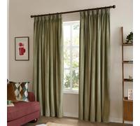 furn. The Ultimate Velvet Blackout Pencil Pleat Curtain Pair (Green - 229x137cm)