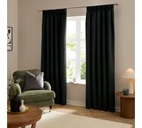 Furn Curtain Pair The Ultimate Velvet – 100% Blackout Pencil Pleat Thermal Velvet – Black 168x229cm