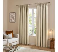furn. The Ultimate Velvet Blackout Pencil Pleat Curtains (Beige-168x183cm)