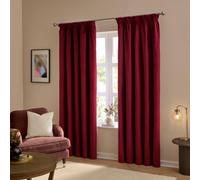 furn. The Ultimate Velvet Blackout Pencil Pleat Curtains (Red-229x137cm)