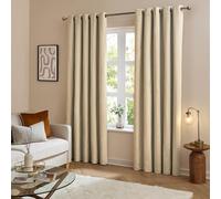 Furn - Eyelet Curtain Pair - The Ultimate Velvet - Room-Darkening Matte Velvet - Natural 117x137cm