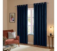 furn. The Ultimate Velvet Eyelet Curtains (Blue-117x137cm)