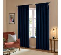 furn. The Ultimate Velvet Pencil Pleat Curtains (Blue-117x137cm)