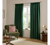 furn. The Ultimate Velvet Pencil Pleat Curtain Pair - Soft Stylish Room Darkening Matte Velvet Drapes (Emerald - 168x183cm)