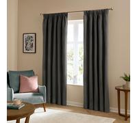 furn. The Ultimate Velvet Pencil Pleat Curtain Pair - Soft Stylish Room Darkening Matte Velvet Drapes (Charcoal - 168x183cm)