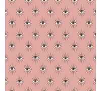 Furn. Theia Blush Pink Abstract Eyes Foiled Wallpaper Sample