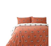 furn. Theia Abstract Reversible Duvet Cover Set - Pink Cotton - Size King