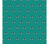 Furn. Theia Turquoise Abstract Eyes Foiled Wallpaper Sample
