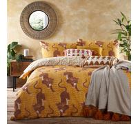 Furn. Tibetan Tiger Tribal Reversible Duvet Cover Set, King, Yellow