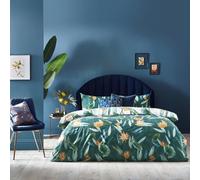 Furn. Tigerlily Floral Reversible Duvet Cover Set, Single, Green